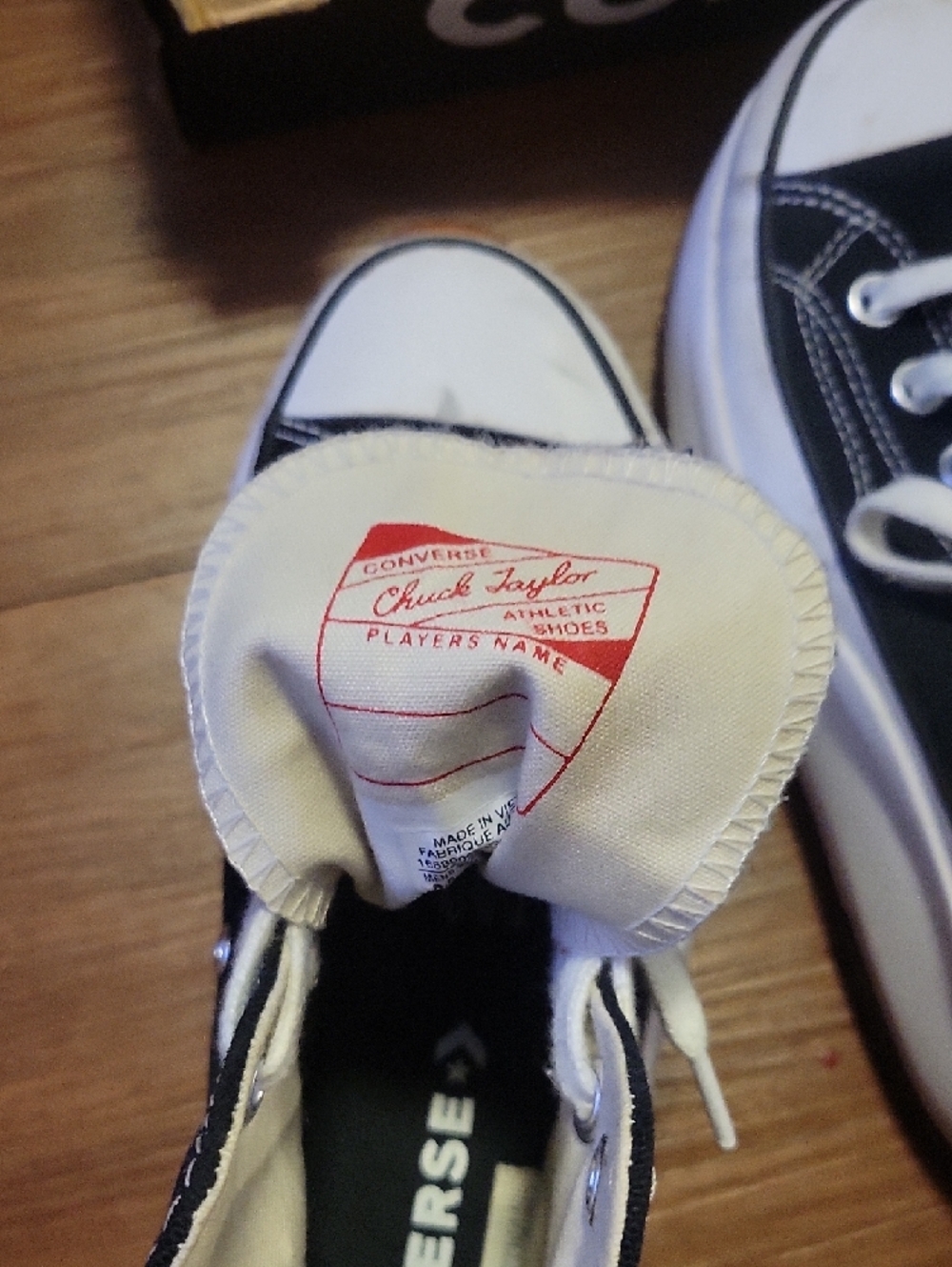 Converse Black and White High-Top Canvas Sneakers - Picture 5 of 5